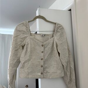 Corduroy Sweetheart Smocked-Back Top